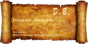 Donauer Benedek névjegykártya
