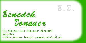 benedek donauer business card